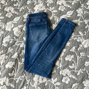 Blue high-rise skinny jeans